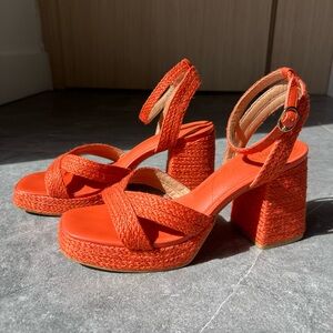 Wedge platform heeled sandals